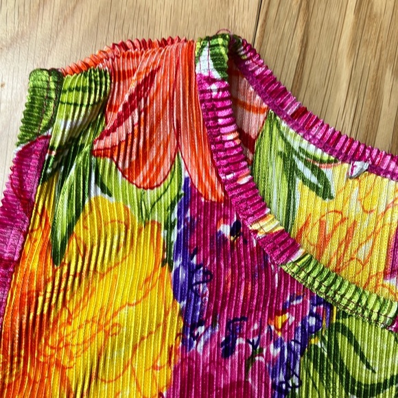 Vintage Boxy plise floral Tank Top - Picture 2 of 2